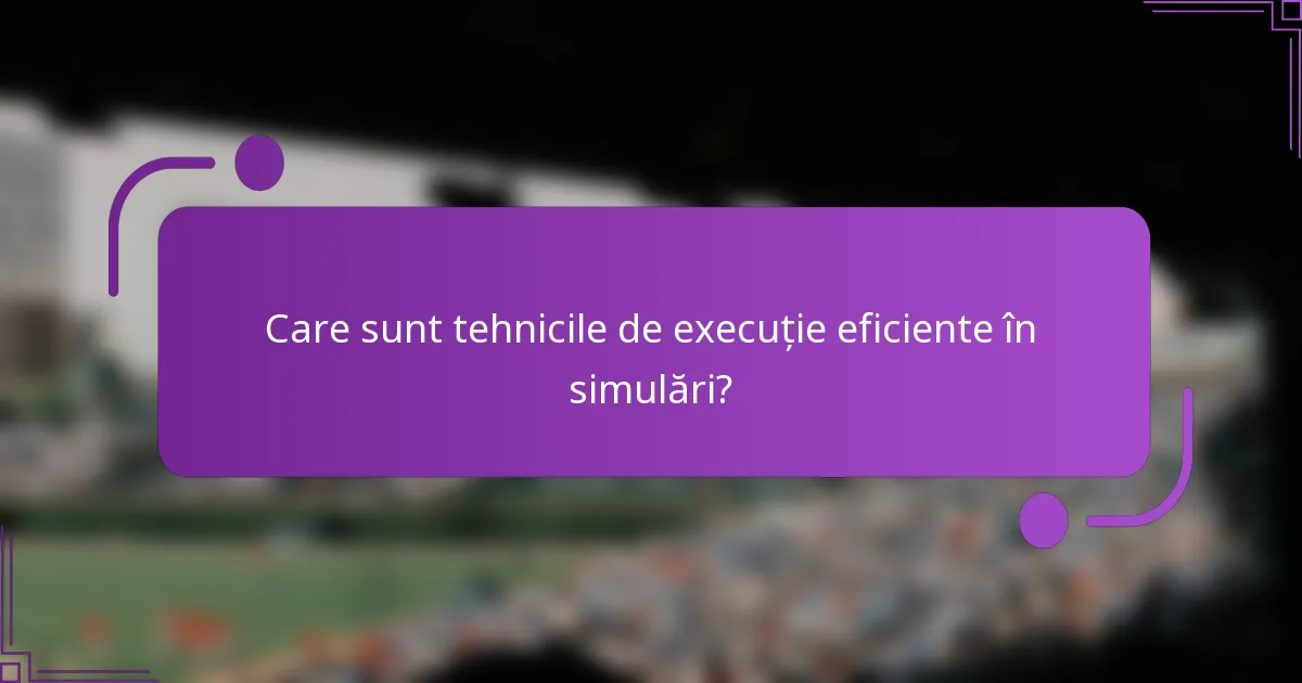 Care sunt tehnicile de execuție eficiente în simulări?