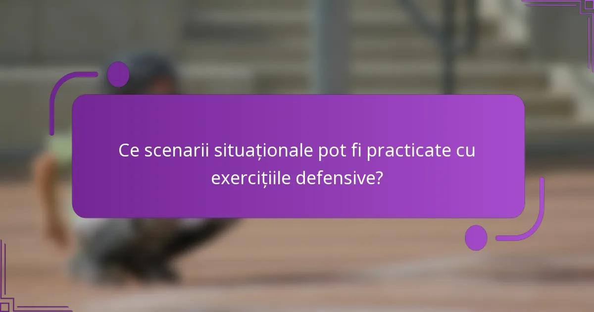 Ce scenarii situaționale pot fi practicate cu exercițiile defensive?