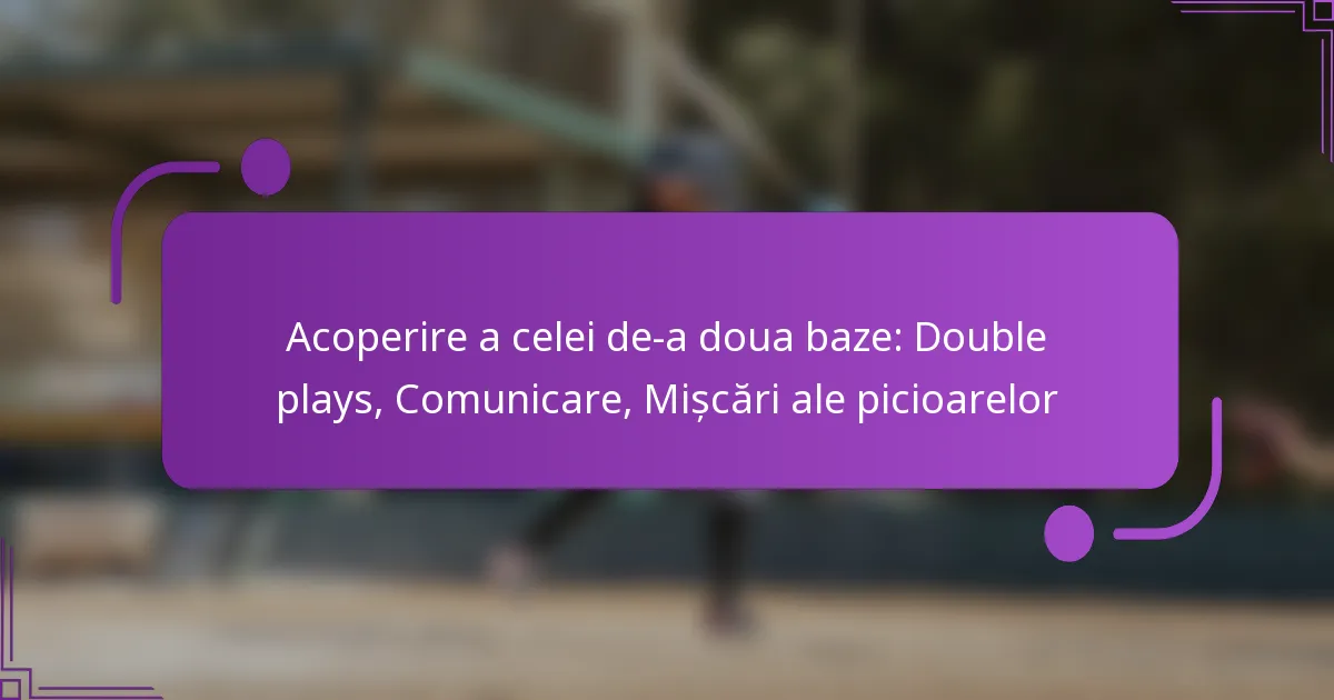Acoperire a celei de-a doua baze: Double plays, Comunicare, Mișcări ale picioarelor