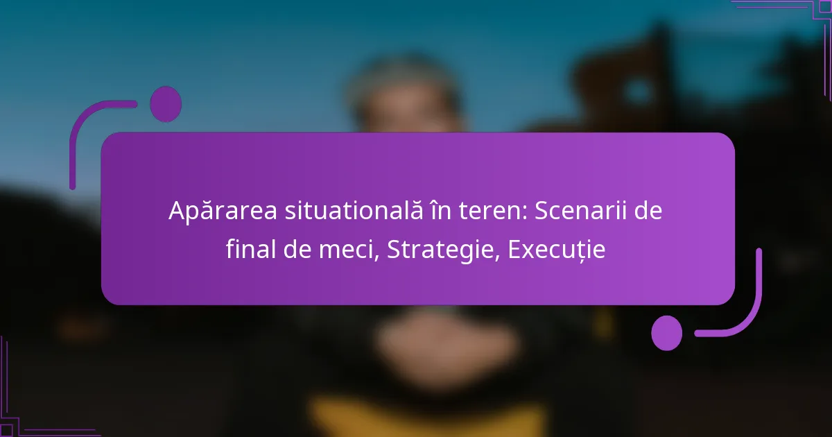 Apărarea situatională în teren: Scenarii de final de meci, Strategie, Execuție