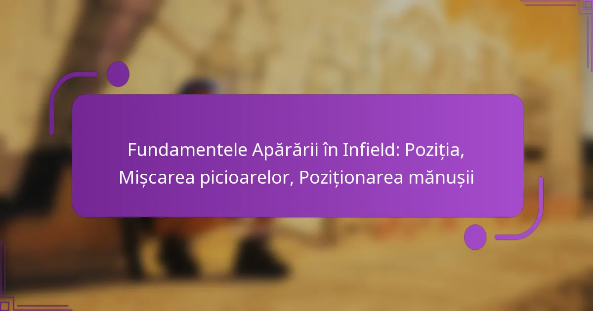 Fundamentele Apărării în Infield: Poziția, Mișcarea picioarelor, Poziționarea mănușii