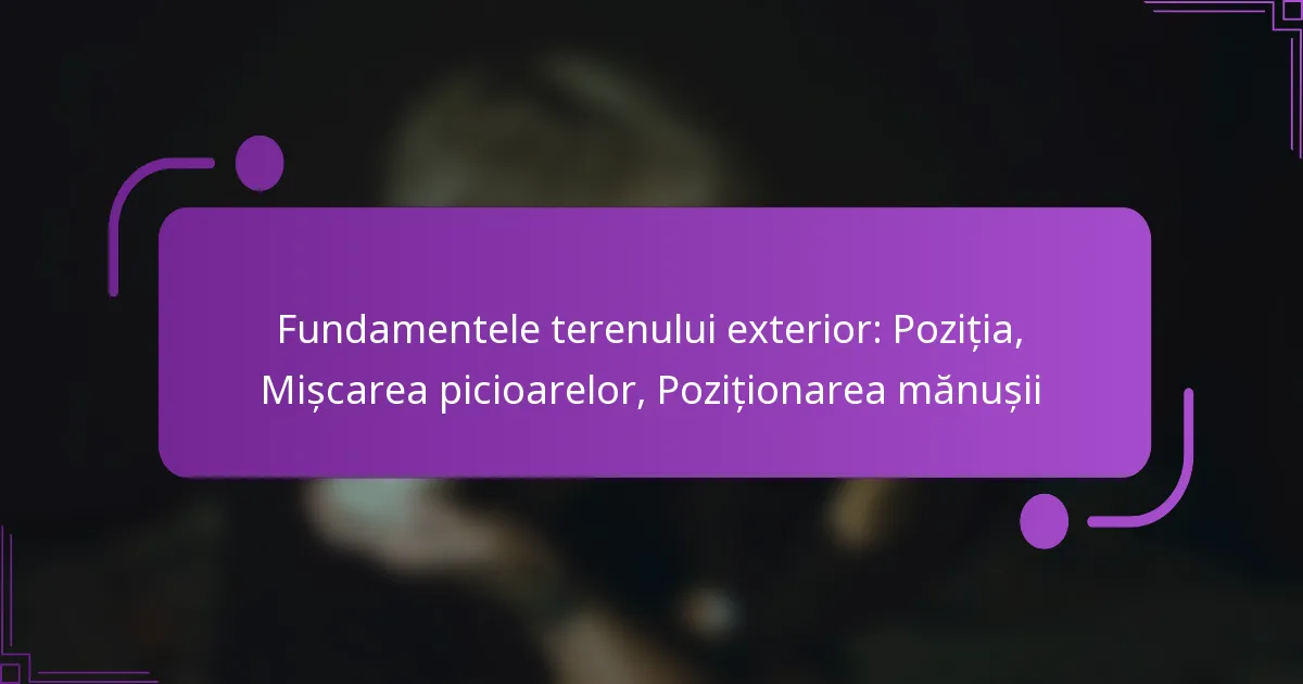 Fundamentele terenului exterior: Poziția, Mișcarea picioarelor, Poziționarea mănușii