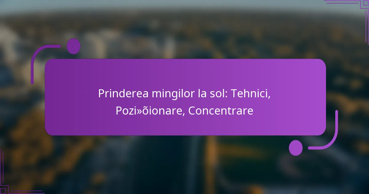 Prinderea mingilor la sol: Tehnici, Poziționare, Concentrare