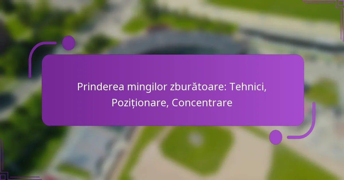 Prinderea mingilor zburătoare: Tehnici, Poziționare, Concentrare