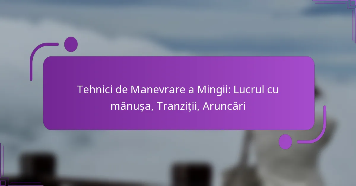 Tehnici de Manevrare a Mingii: Lucrul cu mănușa, Tranziții, Aruncări