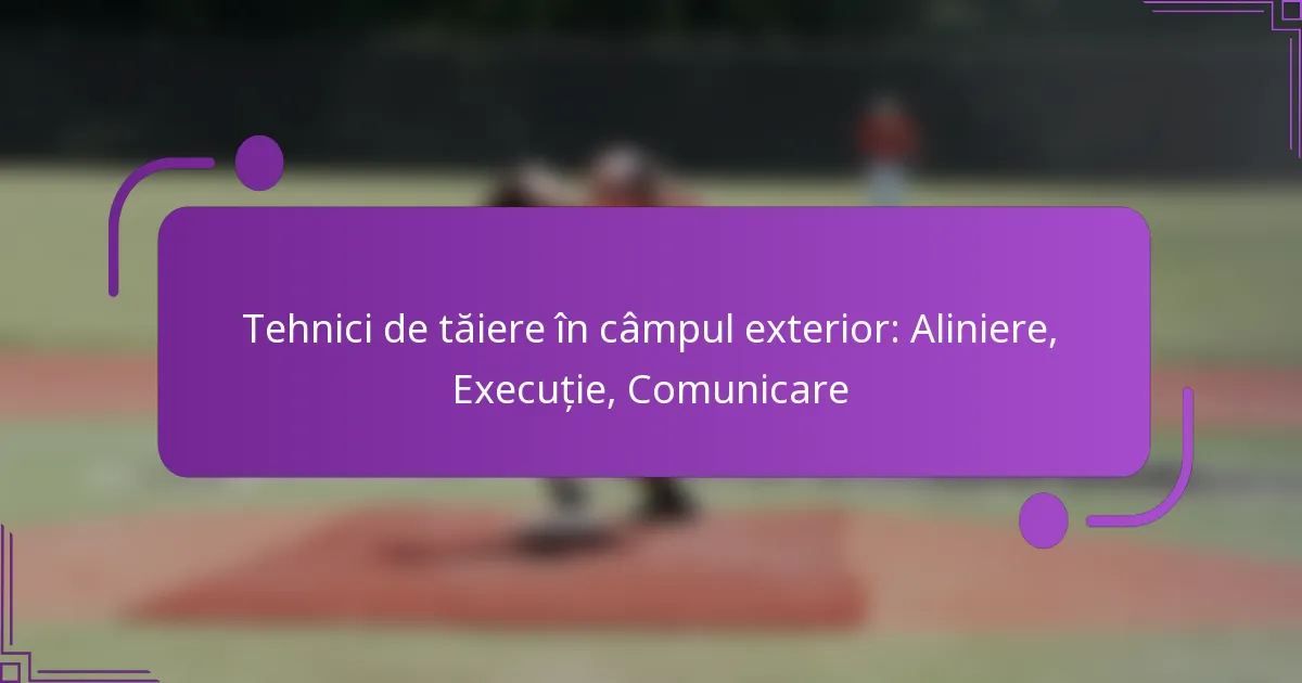 Tehnici de tăiere în câmpul exterior: Aliniere, Execuție, Comunicare